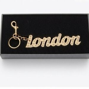 Kurt Geiger Gold and Pink Bag Charm or Key Ring. NWT and Box